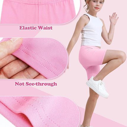 6 Pack Girls Bike Shorts under Dress Dance Cartwheel Shorts for Toddler Kids Summer Clothes Multicolor