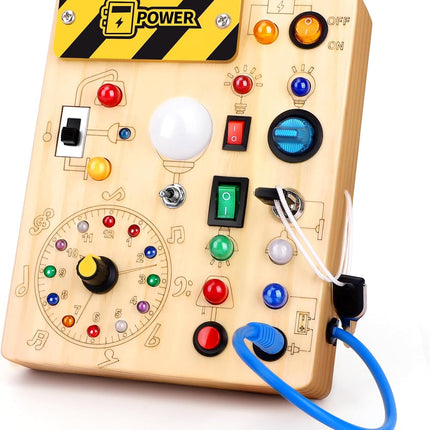 Busy Board for Toddlers - Montessori Educational Toy for 1-3 Year Old Boys & Girls | Travel-Friendly Sensory Learning Activity | Ideal for Kids with Autism(Clocks Busy Board)