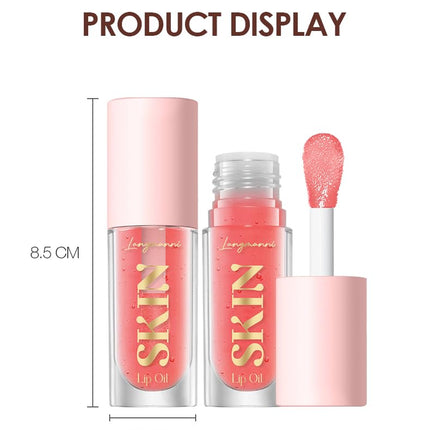 2 Pack Fruit Flavored Lip Oil Balm, Strawberry + Coco | 2 Pack Fruit Lip Oil, Glossy Non-Sticky Shine, Moisturizing Hydration, Dry Lips Care, Daily Makeup, Girls Gift