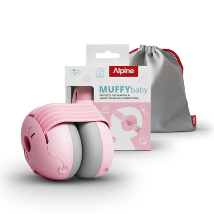 Alpine Muffy Baby Ear Protection for Babies and Toddlers up to 36 Months - CE & ANSI Certified - Noise Reduction Earmuffs - Comfortable Baby Headphones against Hearing Damage & Improves Sleep - Blush