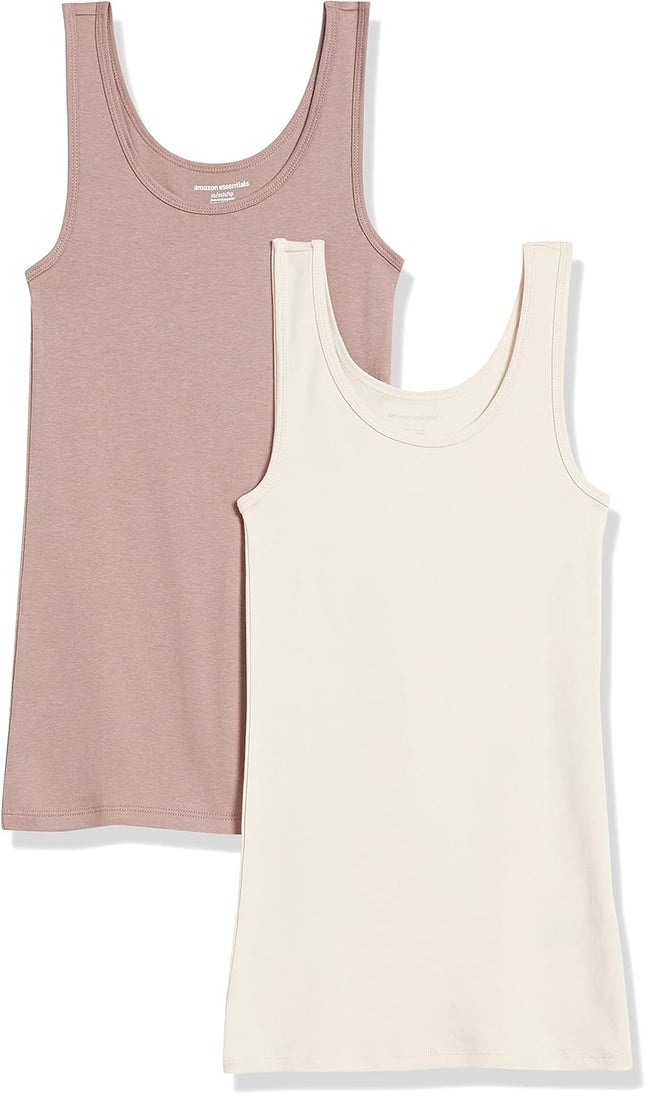Women'S Slim-Fit Ribbed Scoop Neck Tank Tops