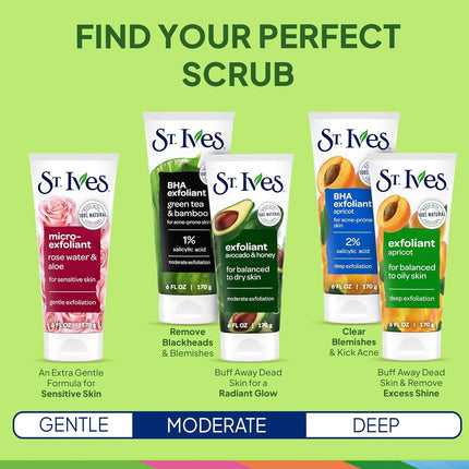 Blackhead Clearing Face Scrub, Clears Blackheads & Unclogs Pores, Green Tea & Bamboo, Salicylic Acid Acne Treatment Facial Scrub, Moderate Exfoliator Skin Care with Natural Exfoliants 6 Oz