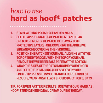 Hard as Hoof Nail Repair Patches - Nail and Cuticle Strengthening Treatment, Nail Strengthener and Growth, Nail Care, 20 Count