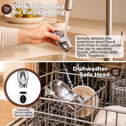Heated Ice Cream Scoop, Rechargeable with Dishwasher-Safe Head