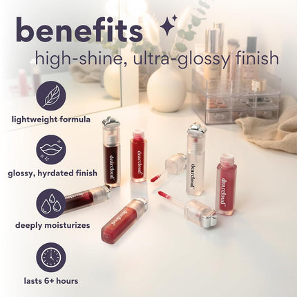 Jelly Wave Lip Oil – Collagen Tinted Gloss (Dreams, .13 Oz) | Collagen · Jojoba Oil · Vitamin E · Tinted Finish · Dreams Shade · .13 Oz