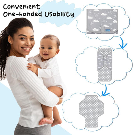 Baby Portable Changing Pad Travel - Waterproof Compact Diaper Changing Mat - Lightweight & Foldable Baby Diaper Changer, Newborn Shower Gifts