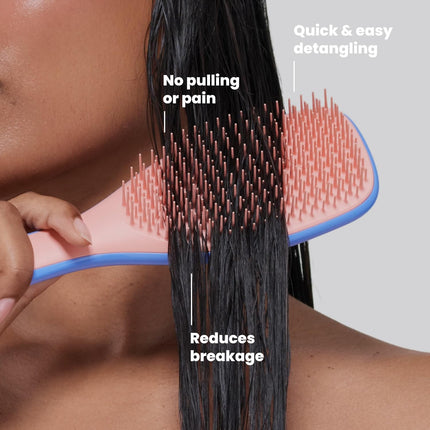 Ultimate Detangler Brush for Wet & Dry Hair, Eliminates Knots & Reduces Breakage for Straight to Wavy Hair Types, Apricot Blaze