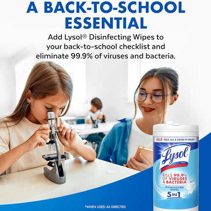 Disinfecting Wipes, All Purpose Cleaner, Multi-Surface Antibacterial Cleaning Wipes, Household Cleaning Supplies, Dorm Essentials, Crisp Linen Scent, 80 Ct.