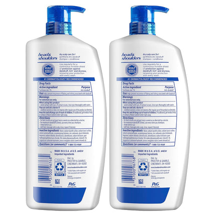 Anti-Dandruff Shampoo with 1% Pyrithione Zinc | Dry Scalp Care Shampoo Value Pack with Almond Oil | Itch and Dryness Relief, Flake Control, Daily Use, 32.1 Fl Oz Each, Twin Pack