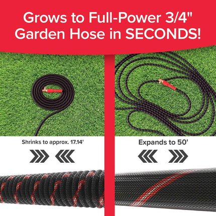 Ballistic 50 FT Expandable Garden Hose W/Pocket Pivot Swivel Connector, Anti-Burst Sleeve Reinforced with Bulletproof Fiber, Lightweight, No-Kink, Compact, Uv-Protected, as SEEN on TV