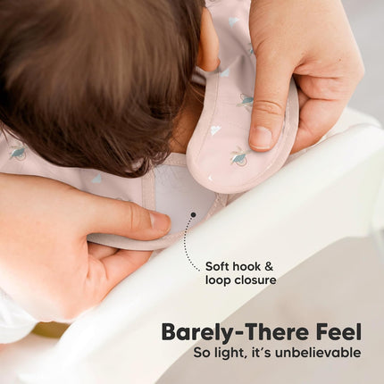 3-Pack Waterproof Baby Bibs for Eating, Lightweight (Marine Muse) | Toddler Feeding Bibs with Large Food Catcher, Mess Proof, Food-Grade, Baby Eating Essentials, Easy to Put on & Clean
