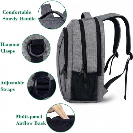 Travel Laptop Backpack, Business anti Theft Slim Sturdy Laptops Backpack Personal Item Bag, Water Resistant College School Computer Bag Gift for Men & Women Fits 15.6 Inch Notebook, Grey