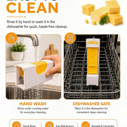 One-Click Butter Cutter & Slicer,Measuring Dispenser & Airtight Keeper