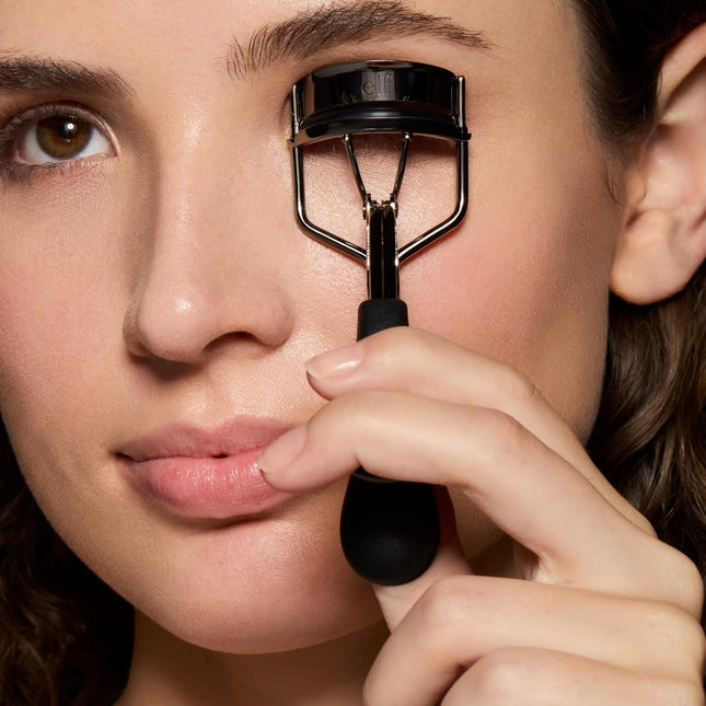 Pro Eyelash Curler, Stainless Steel Lash Curler, Long-Lasting Natural Curl, Ergonomic Design, Includes Replacement Pad, Fits All Eye Shapes