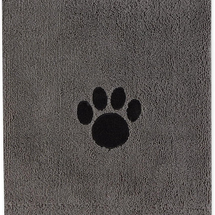 Pet Grooming Towel Collection Absorbent Microfiber X-Large, 41X23.5", Embroidered Gray