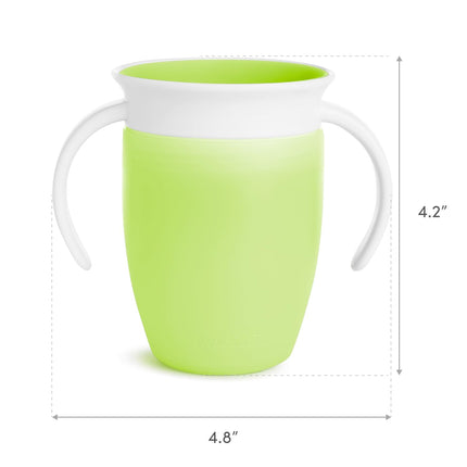 Miracle 360 Sippy Cup for 6 Month Old, Spill Proof Baby and Toddler Cups with Transition Handles, 7 Ounce, 2 Pack, Blue/Green