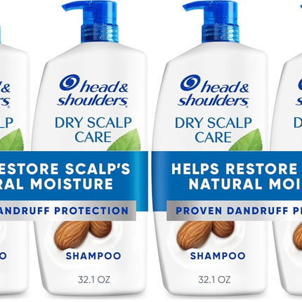 Anti-Dandruff Shampoo with 1% Pyrithione Zinc | Dry Scalp Care Shampoo Value Pack with Almond Oil | Itch and Dryness Relief, Flake Control, Daily Use, 32.1 Fl Oz Each, Twin Pack