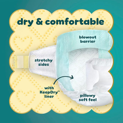 Swaddlers Diapers, Size 1 (8-14 Lbs), 198 Count, Hypoallergenic, Absorbent, Keeps Baby Dry and Comfortable, Skin Safe Disposable Newborn Baby Diaper