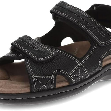 DOCKERS Men’s Newpage Outdoor Sport Sandals – Memory Foam Walking Sandals, Size 10, Black