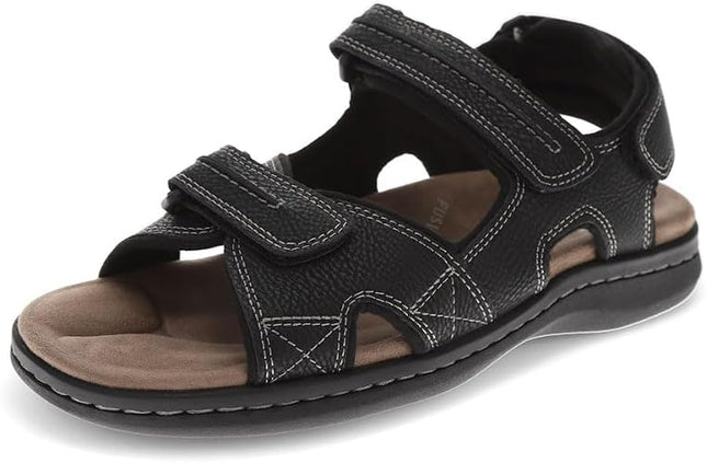 DOCKERS Men’s Newpage Outdoor Sport Sandals – Memory Foam Walking Sandals, Size 10, Black