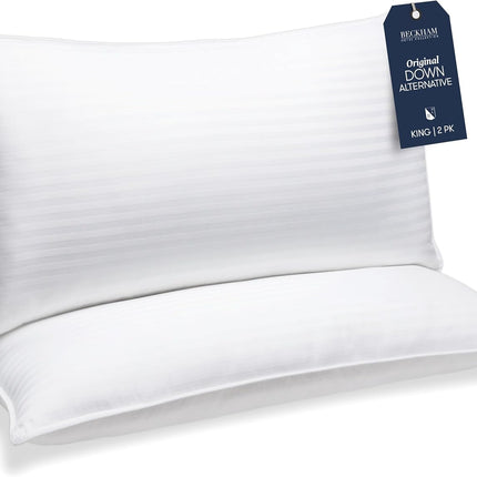 Beckham Hotel Collection Bed Pillows King Size Set of 2 - down Alternative Pillow for Back, Stomach or Side Sleepers