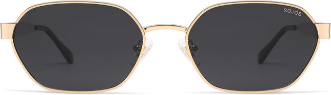 Trendy Polarized Hexagon Sunglasses for Women Men, UV400 Retro Rectangle Shades SJ1238