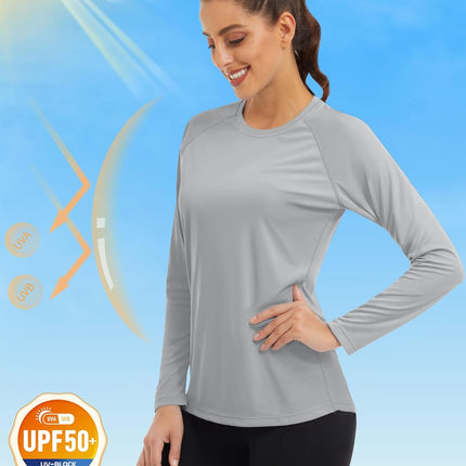 Women'S Long Sleeve Shirts UPF 50+ Sun Protection Shirts for Hiking Fishing Workout Rash Guard