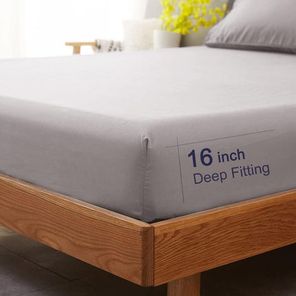 SONORO KATE 1800 Series Full Bed Sheet Set – 4-Piece Super Soft Microfiber Bedding with 16-Inch Deep Pockets, Wrinkle Resistant, Hypoallergenic Luxury Sheets, Grey