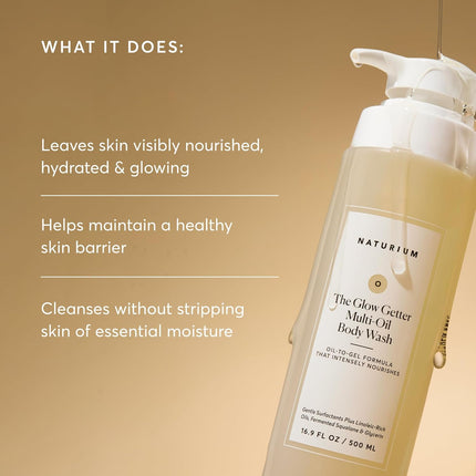 the Glow Getter Multi-Oil Hydrating Body Wash, Gentle Cleanser, 16.9 Oz
