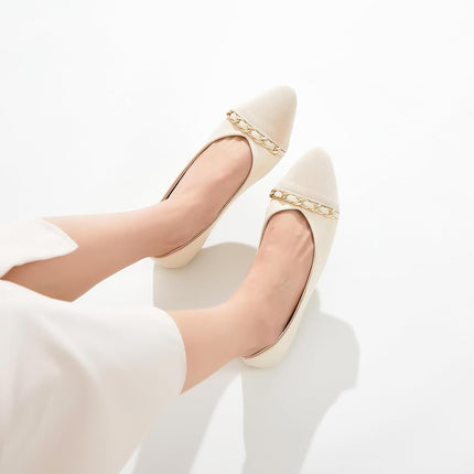 BABUDOG Women's Ballet Flats – Crimped Faux Suede Pointed-Toe Dress Shoes