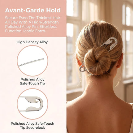2 PCS Safety Pin Hair Clip Oversized Metal Hair Pins Hair Stick Pin