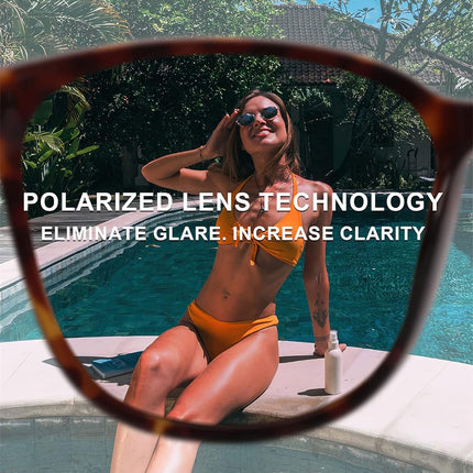 2 Packs Sunglasses for Women Polarized UV400 Protection Lens Big Frame Fashion Glasses Trendy Stylish Shade
