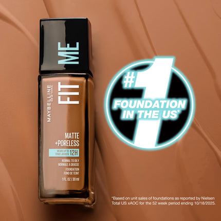 Fit Me Matte + Poreless Liquid Foundation Makeup, 120 Classic Ivory, 1 Fl Oz