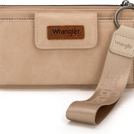 X Wrangler Minimalist Wristlet with Wallet Large Clutch Wallet Women Rfid Card Cases & Money Organizers with Coin Purse and Smooth Zipper