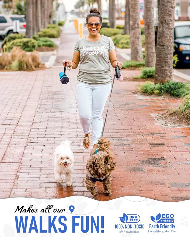 Dog Water Bottle, Portable Water Dispenser with Bowl, Leak Proof Pet Travel Squeeze Bottle, Puppy Essentials Dog Stuff Accessories for Outdoor Walking, Hiking, Camping