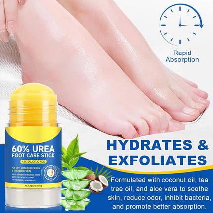 2 PCS Urea Stick 60% High Potency, Foot Care Urea Stick for Deeply Moisturizing & Fast Absorbing, Exfoliation for Dry Cracked Heels & Thickened Skin