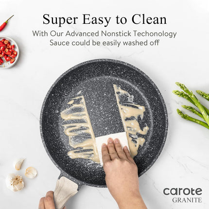 Nonstick Granite Frying Pan 8 Inch – Stone Coated Egg Pan, Omelette Skillet, PFOA-Free Chef's Cookware for Induction, Gas & Electric Stovetops