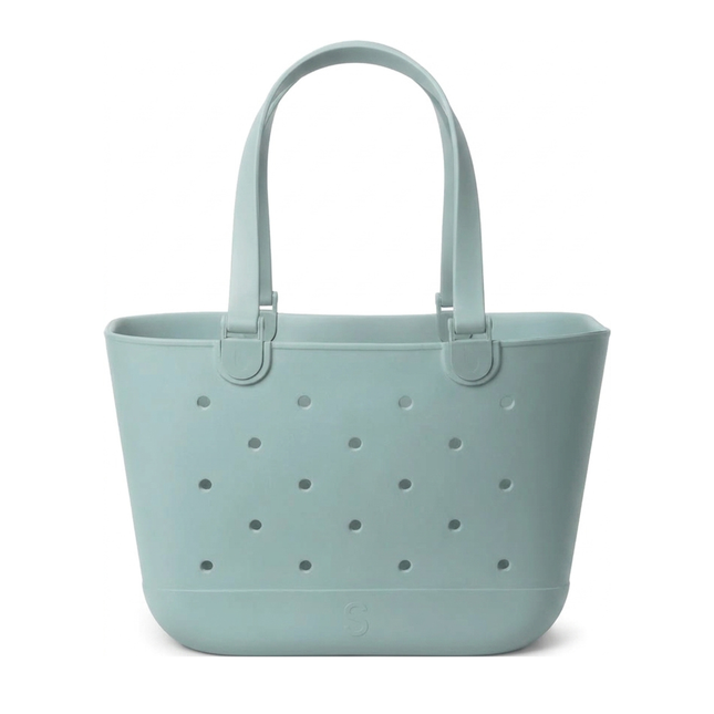 Stylish Waterproof Large Beach Tote - Sea Glass Sage for Travel, Pool, Sports & Groceries with Zipper Pocket