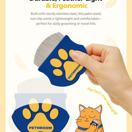 Professional Eye Comb for Pets | Stainless Steel Tear Stain Remover for Cats & Dogs | Gentle Round-Head Grooming Tool | Compact & Portable for Eye Gunk Removal