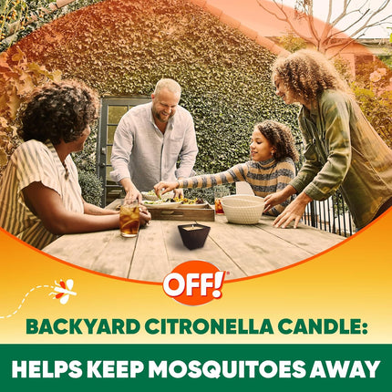 OFF! Backyard Citronella Scented Candle, Ambiance Enhancing Centerpiece, Burns for up to 25 Hours, 8 Oz (Pack of 2)