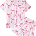 Pink Striped Bow / 14 Years