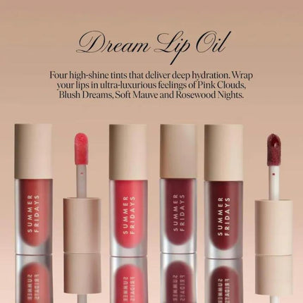 Dream Lip Oil - Hydrating Tinted Lip Gloss Oil - Non-Sticky Formula with Skincare Benefits for Long-Lasting Softness + Shine - Effortless Beauty Gifts - Blush Dreams (0.15 Oz)