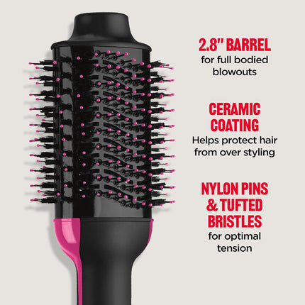 One-Step Volumizer Hair Dryer and Styler – Easy Salon-Style Blowouts – Less Frizz, More Shine, and Reduced Heat Damage, for All Hair Types and Lengths (Black)