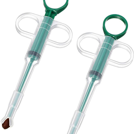 2 Pieces Pet Pill Plunger Popper for Small Cats Dogs Pill Gun Dispenser Shooter Pet Piller Soft Tip Tablet Syringe Pusher Animal Medicine Feeder for Feeding Accessories (Green)