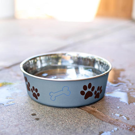 Bella Dog Bowls - Stainless Steel Dog & Cat Bowls - Spill Proof Dog Food Bowl, Cat Bowl, Puppy Essentials & Pet Supplies Great for Home & Travel (Small 10-20 Lbs, Blueberry)