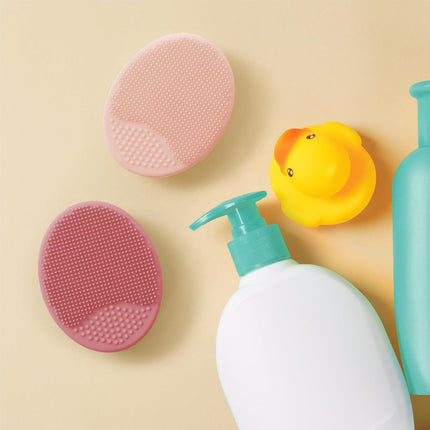 Exfoliating and Massaging Cradle Cap Bath Brushes for Baby, Silicone - 2 Inch X 2.5 Inch, Pink, 2 Pack