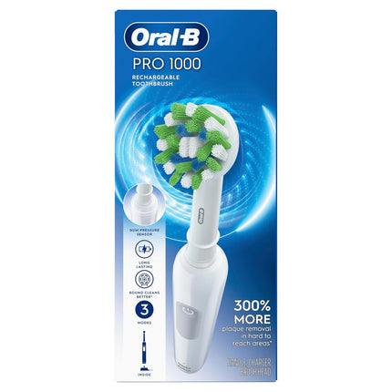 Pro 1000 Rechargeable Electric Toothbrush, White