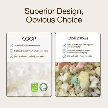 Original Adjustable Pillow, Queen Size Bed Pillows for Sleeping, Cross Cut Memory Foam Pillows - Medium Firm Back, Stomach and Side Sleeper Pillow, Certipur-Us/Greenguard Gold