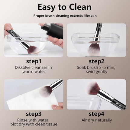 Makeup Brushes Set, Professional Foundation Eyeshadow Concealer Blush Powder Bronzer Applicator, 2 Blender Sponge with Beauty Paper Case