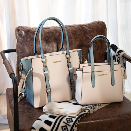 3PCS Purses for Women Tote Bag and Wallet Set Shoulder Satchel Handbags
